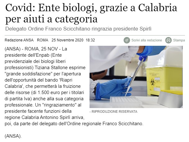 ANSA GRAZIE CALABRIA