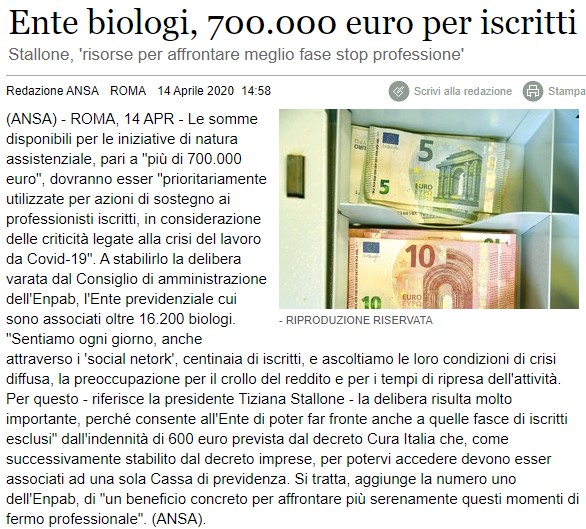 Enpab 700000euro per iscritti