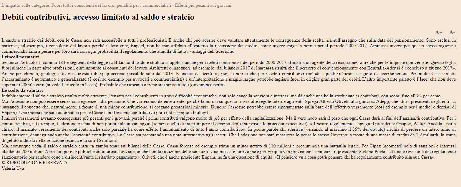 S24O saldo e stralcio